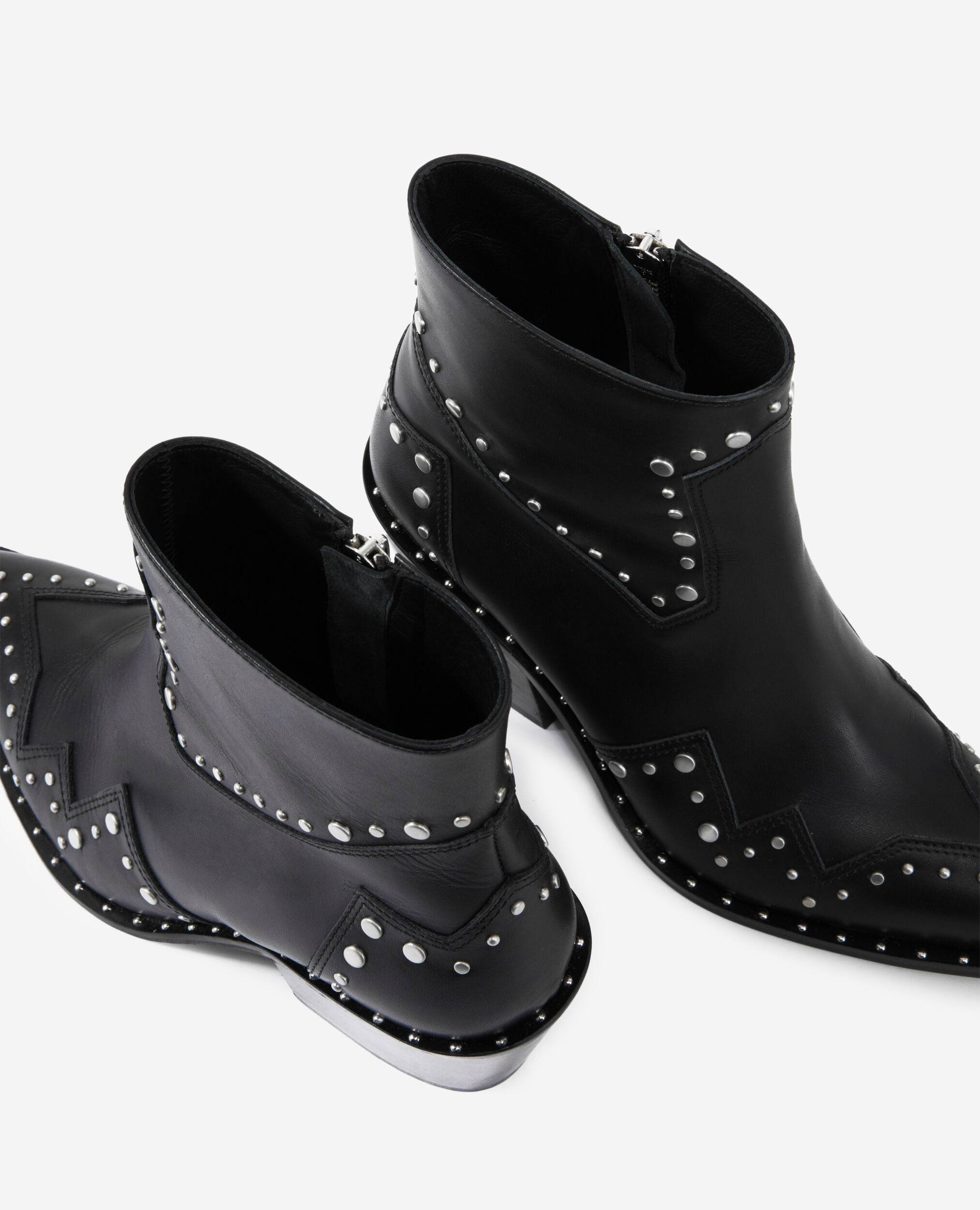 Bottines à talons en cuir