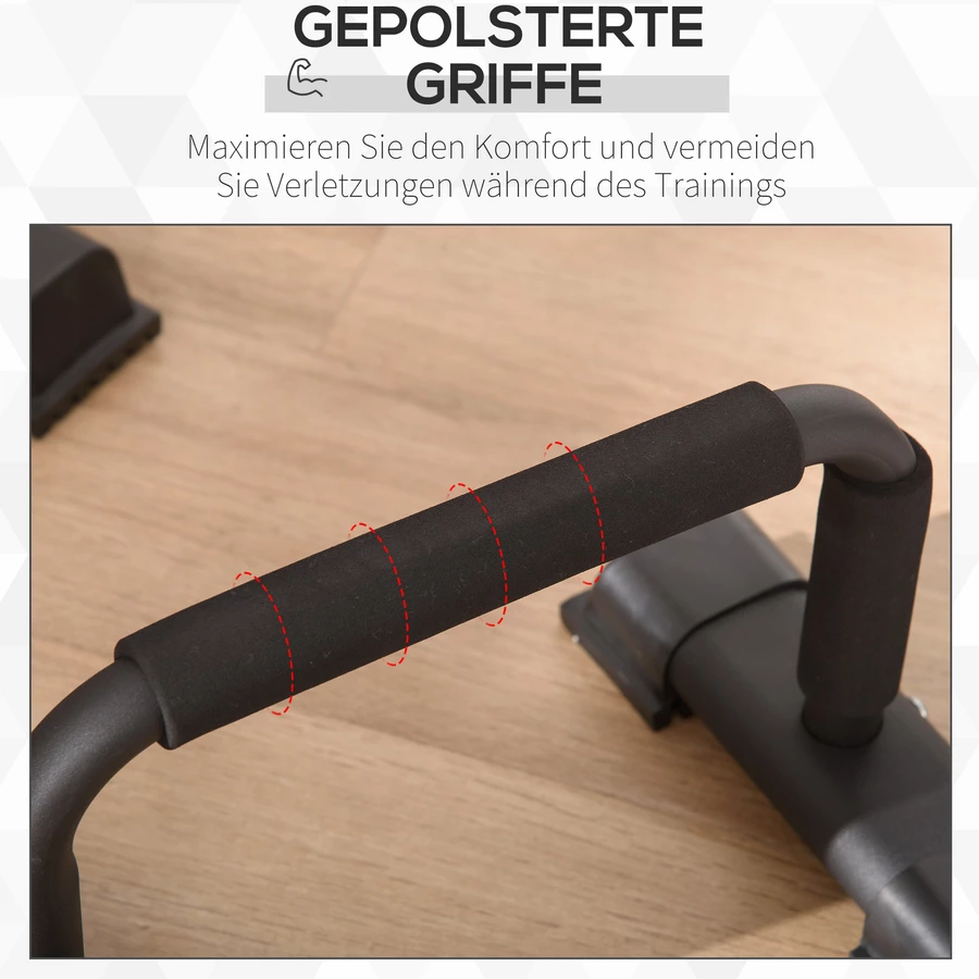 HOMCOM Liegestützgriffe mit rutschfester Unterlage schwarz