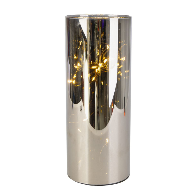LED Zylinder mit 25 LED's - schwarz - ca. 10 x 25 cm
