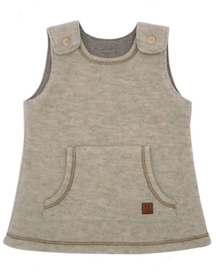 Wollfleece-Kleid MINI in düne/kastanie