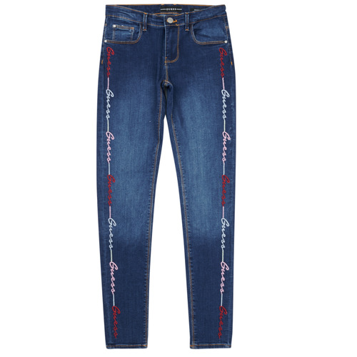 Guess - DENIM SKINNY EMBROIDER - Bleu