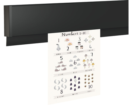 Posterbar Info Rail 100 cm zwart