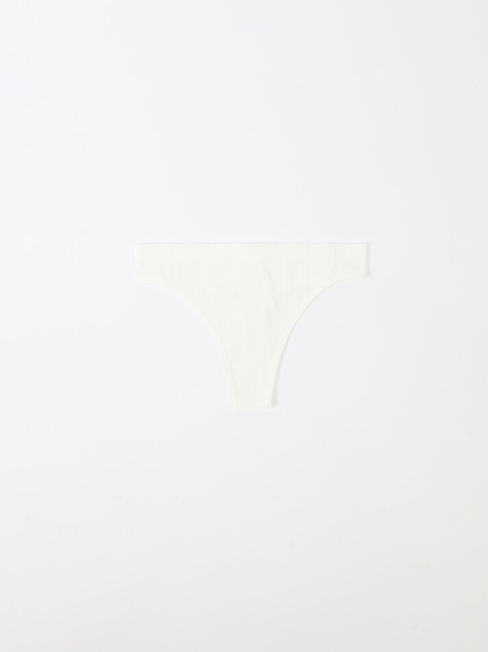 Conjunto de 2 Calcinhas Fio Dental Caneladas Sem Costura - Verde Claro