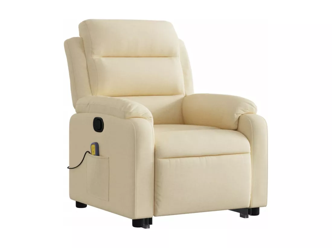 Fauteuil inclinable massant Crème Tissu