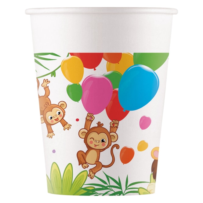 8 Becher - Dschungeltiere - ca. 200 ml