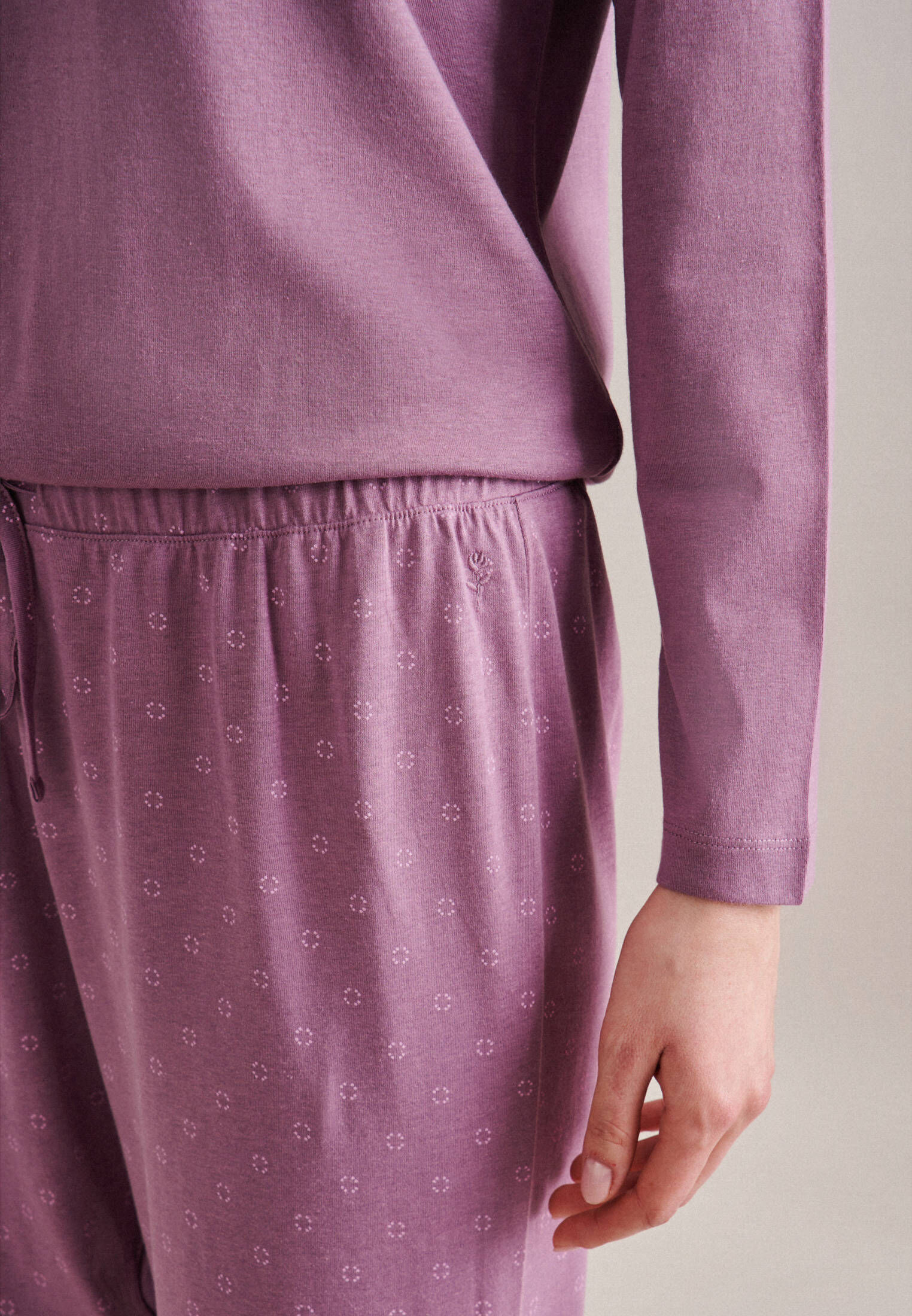 Seidensticker| Damen Pyjama Schwarze Rose