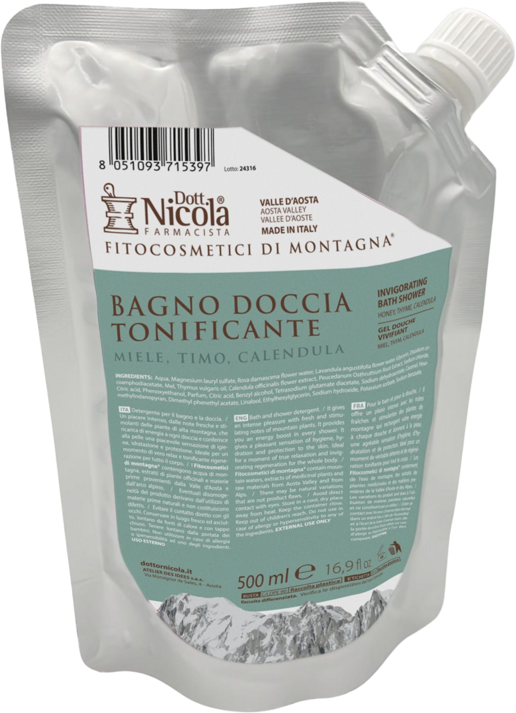Dott.Nicola Farmacista  Duschgel Honig, Thymian & Calendula, 500 ml