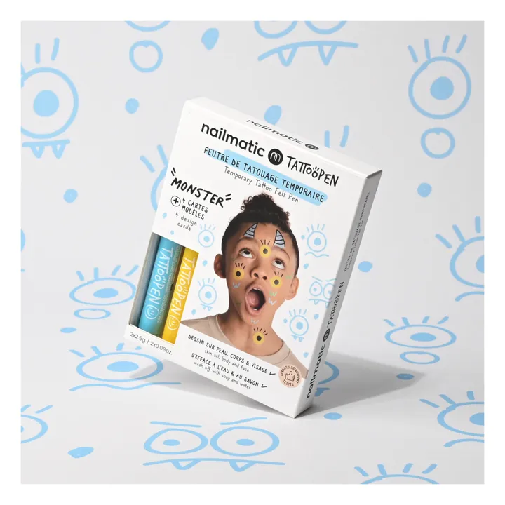 Nailmatic Kids Coffret Kit duo feutre de tatouage Tattoopen Monster