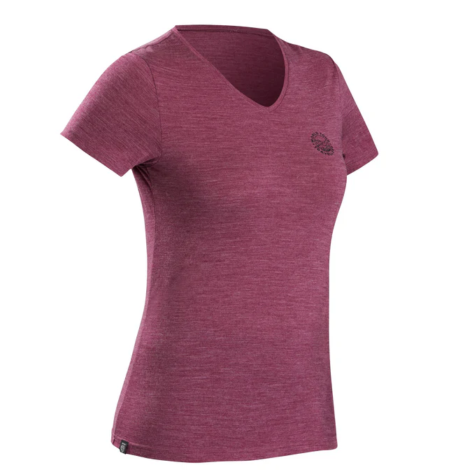 Decathlon Forclaz - Camiseta feminina Forclaz Travel 500 em lã merino