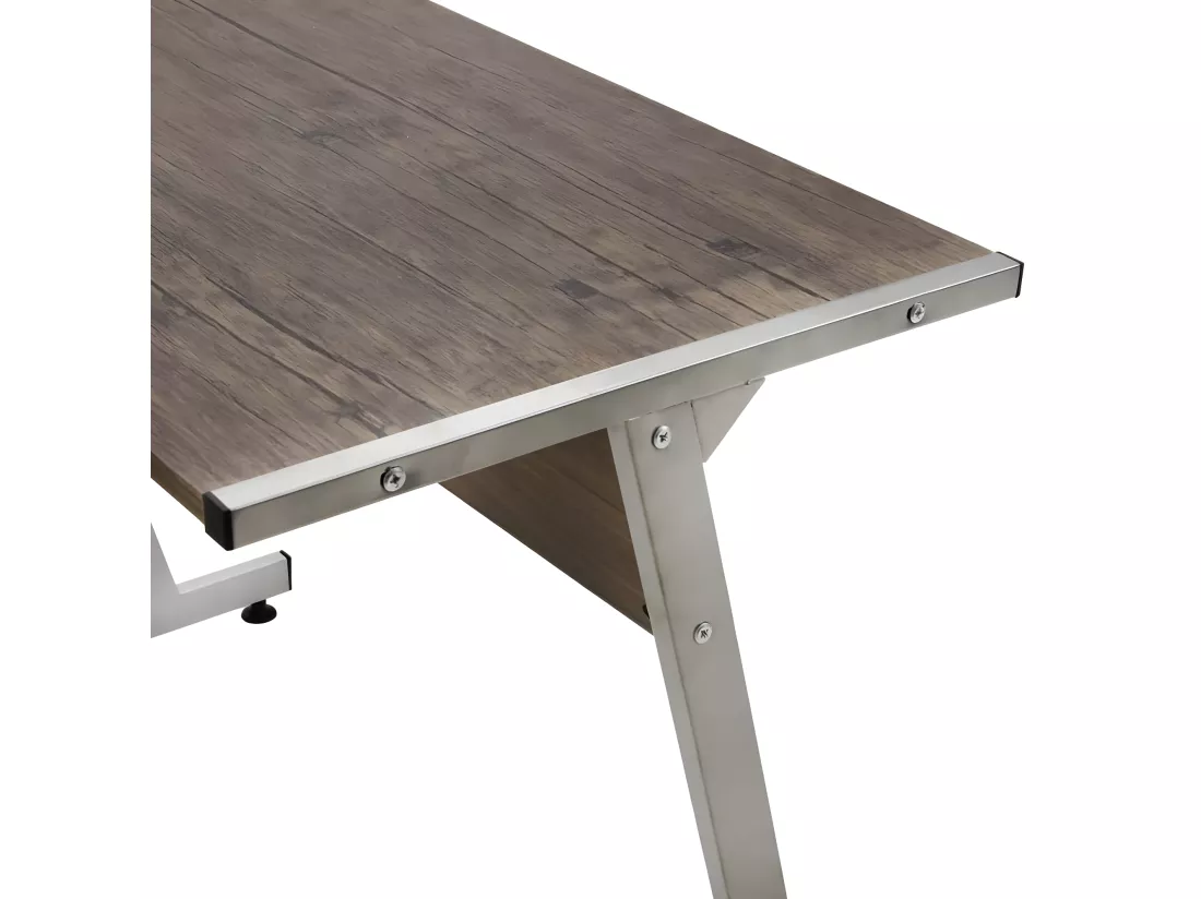Bureau d'angle marron bois d'ingénierie