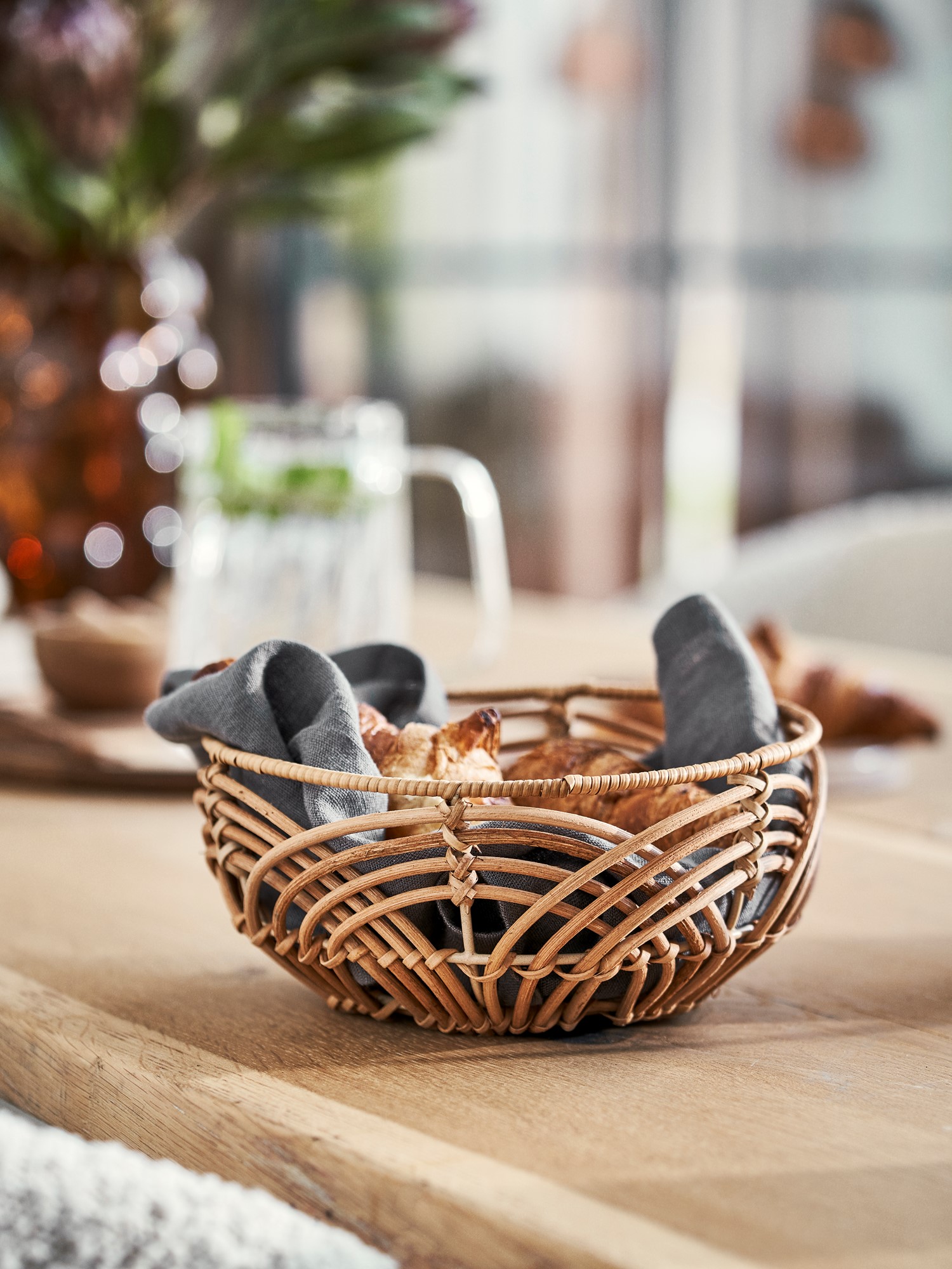 Brødkurv | Rattan. Ø20 x 8,5 cm. | Nature