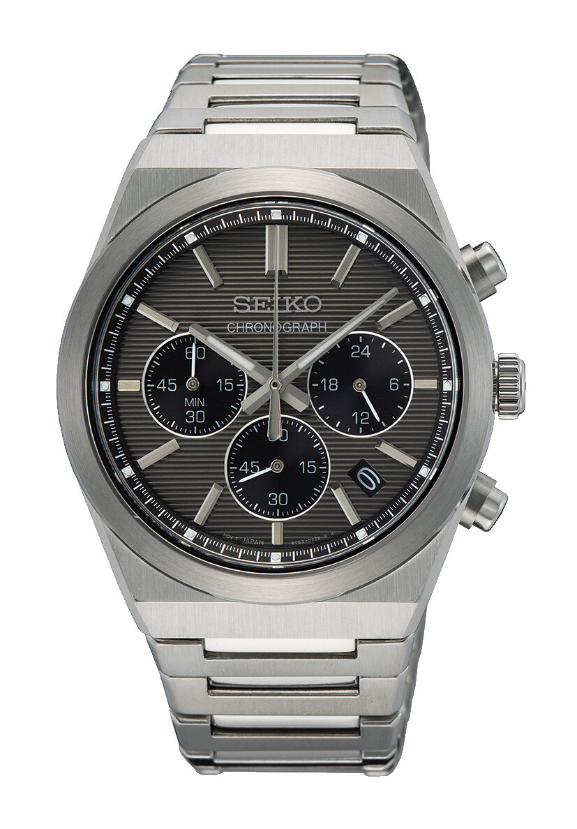 Seiko Sport Quarz Chronograph Grau SSB455P1