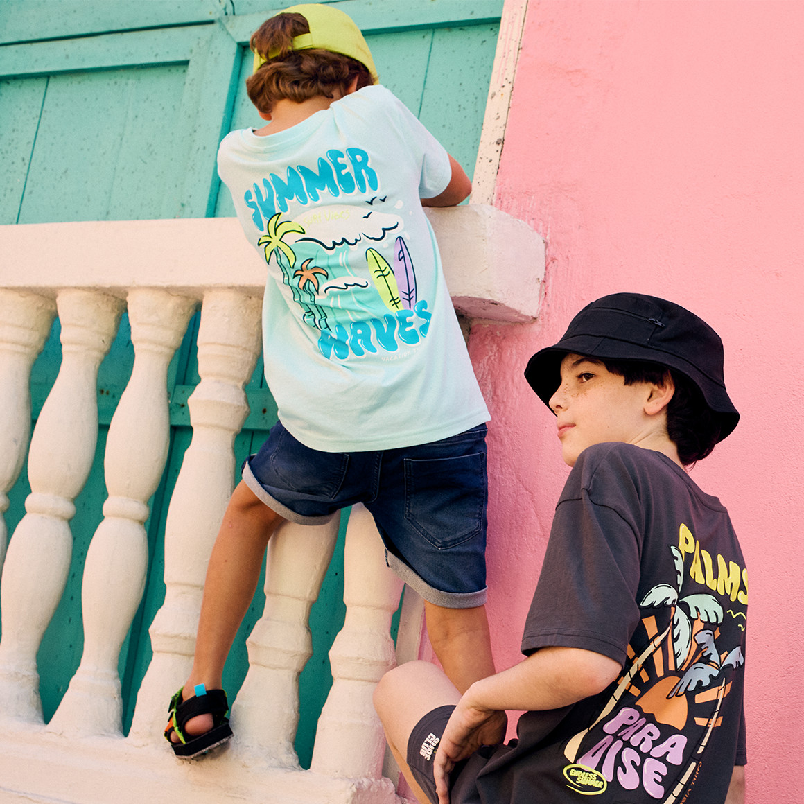 Topolino Jungen T-Shirt mit Rücken-Print hellgrün