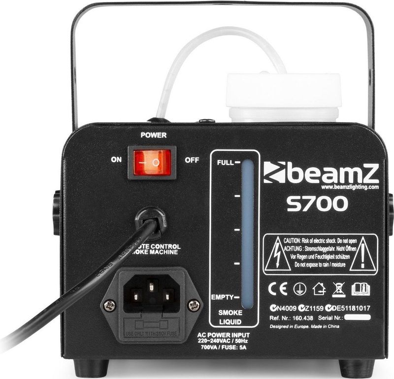 Rookmachine - Beamz S700 rookmachine 700W incl. 400ml rookvloeistof