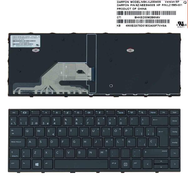 Teclado para Portatil HP Probook 430 G5 440 G5 445 G5 Preto com Estrutura (espanhol ) - TEC0523
