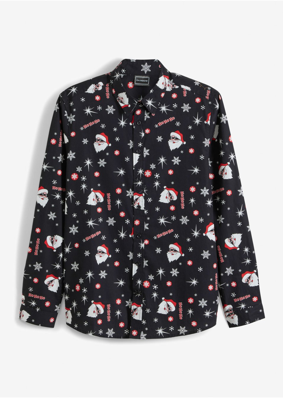 Chemise manches longues avec imprimé de Noël, Slim Fit