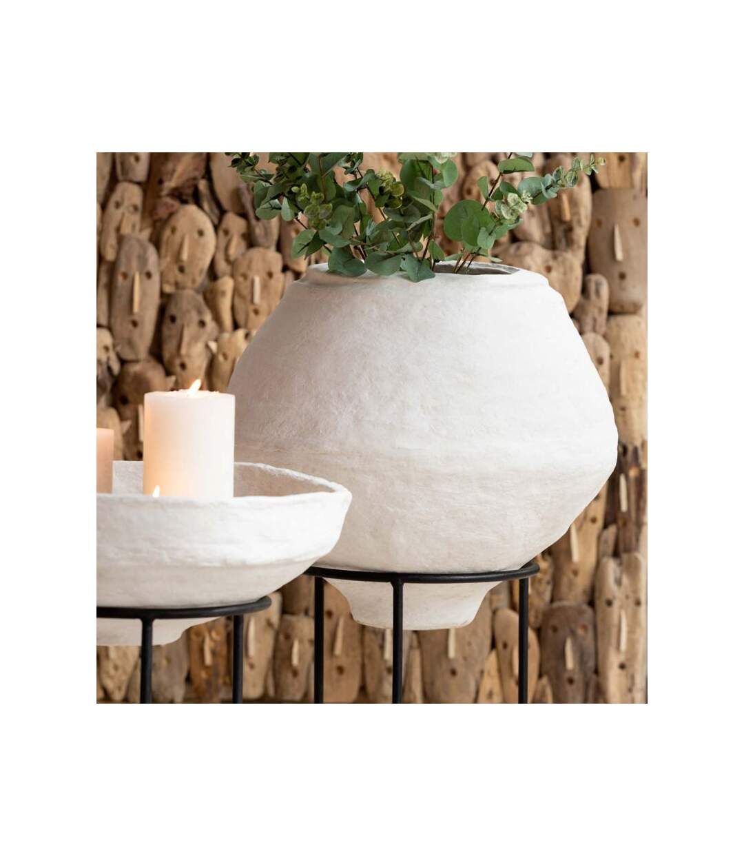 Paris Prix - Cache-pot Déco Sur Pied chad 55cm Blanc