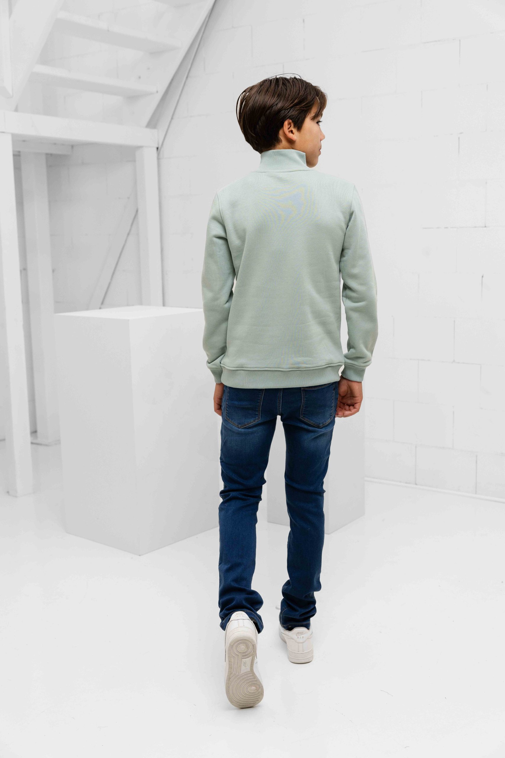 Malelions Turtle Half Zip Sweater Kids Lichtgroen