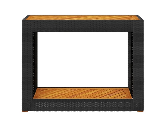 VIDAXL - Table d'appoint de jardin dessus en bois noir 100x40x75 cm