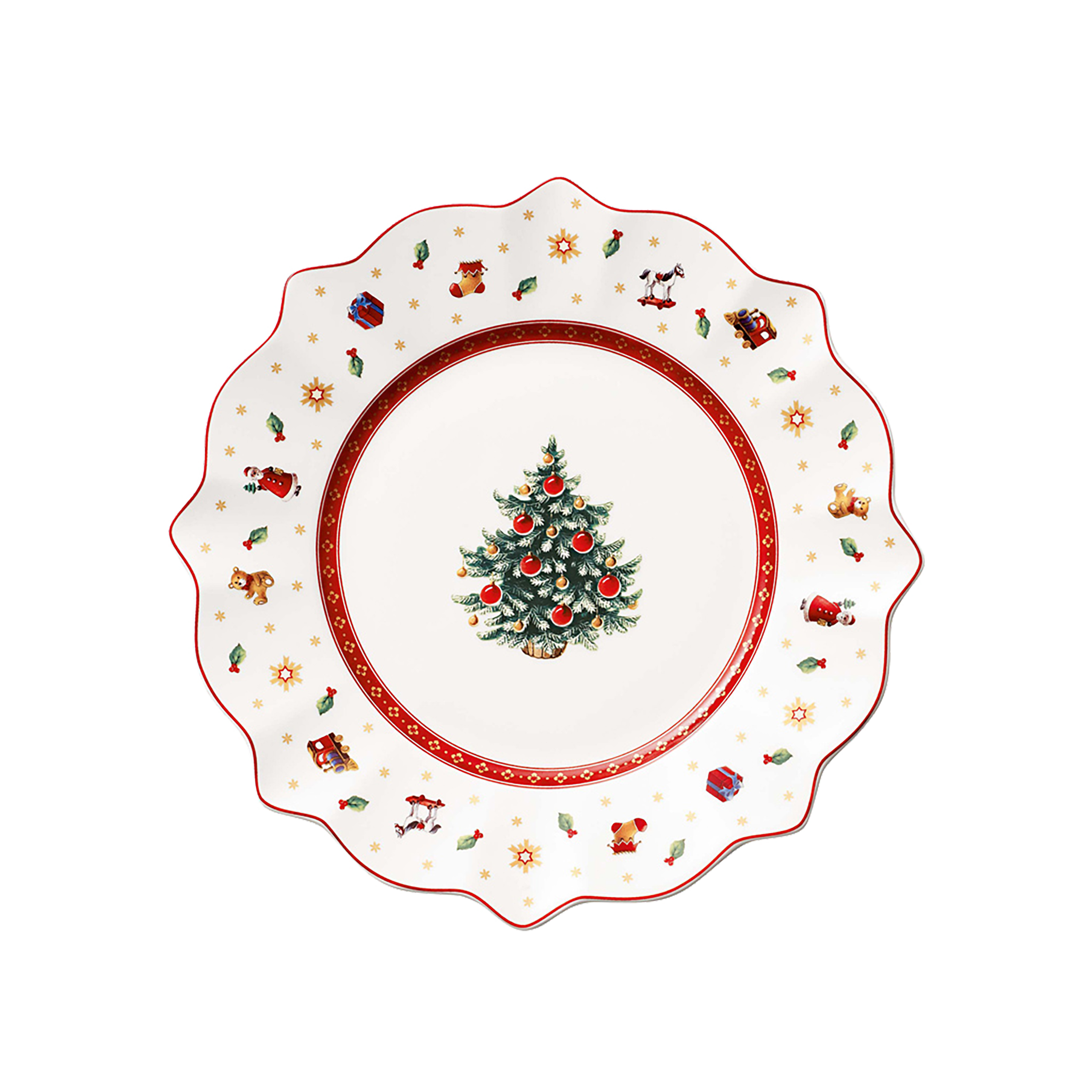 Toy's Delight Appetizer and dessert plate Red, 9.7'', Premium Porcelain