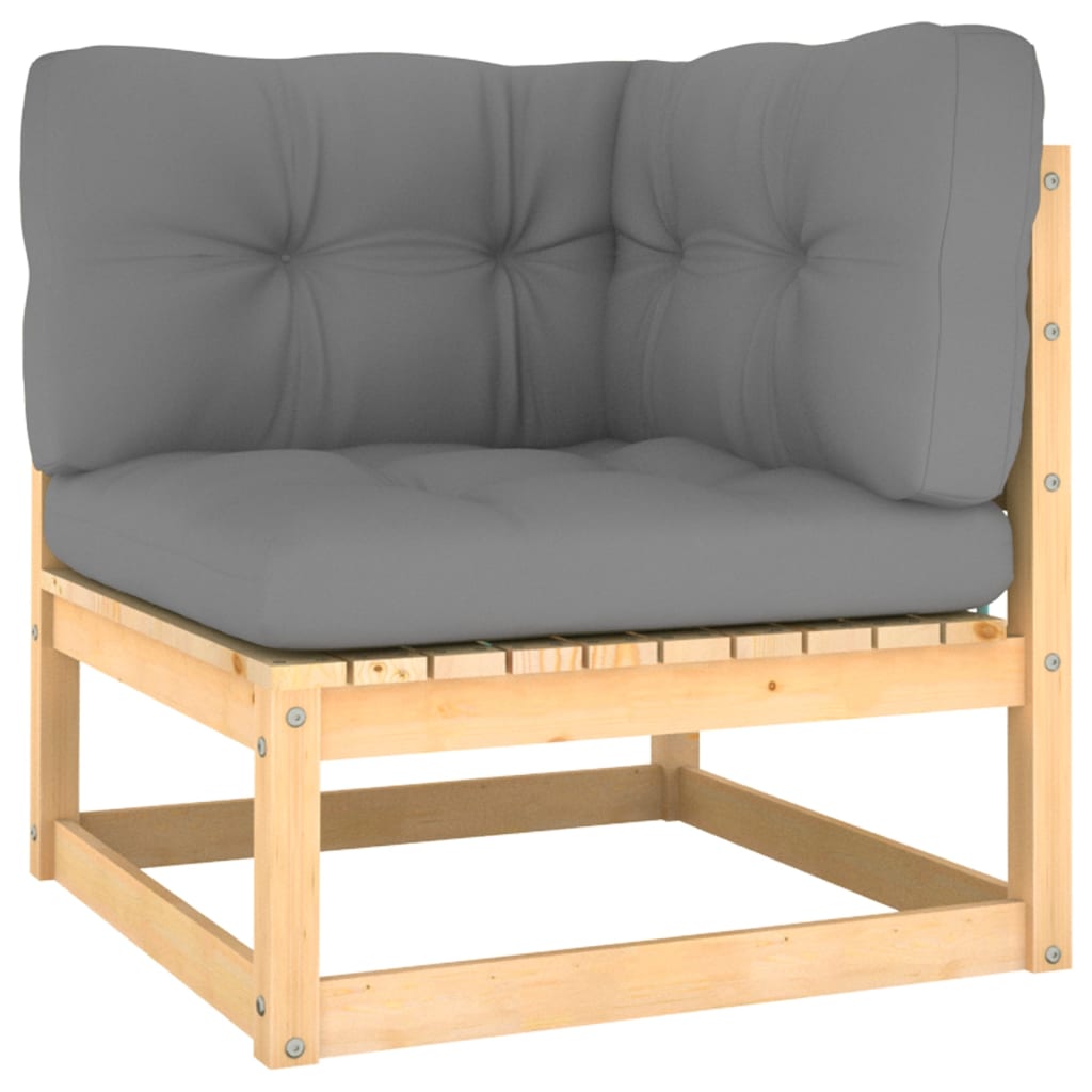 Salon de jardin meuble d'extérieur ensemble de mobilier 13 pièces avec coussins bois de pin massif