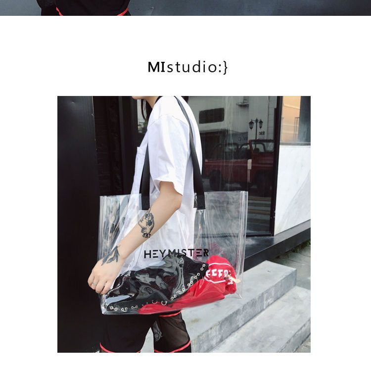 SUNMAN - Transparante Tote Bag met Letters