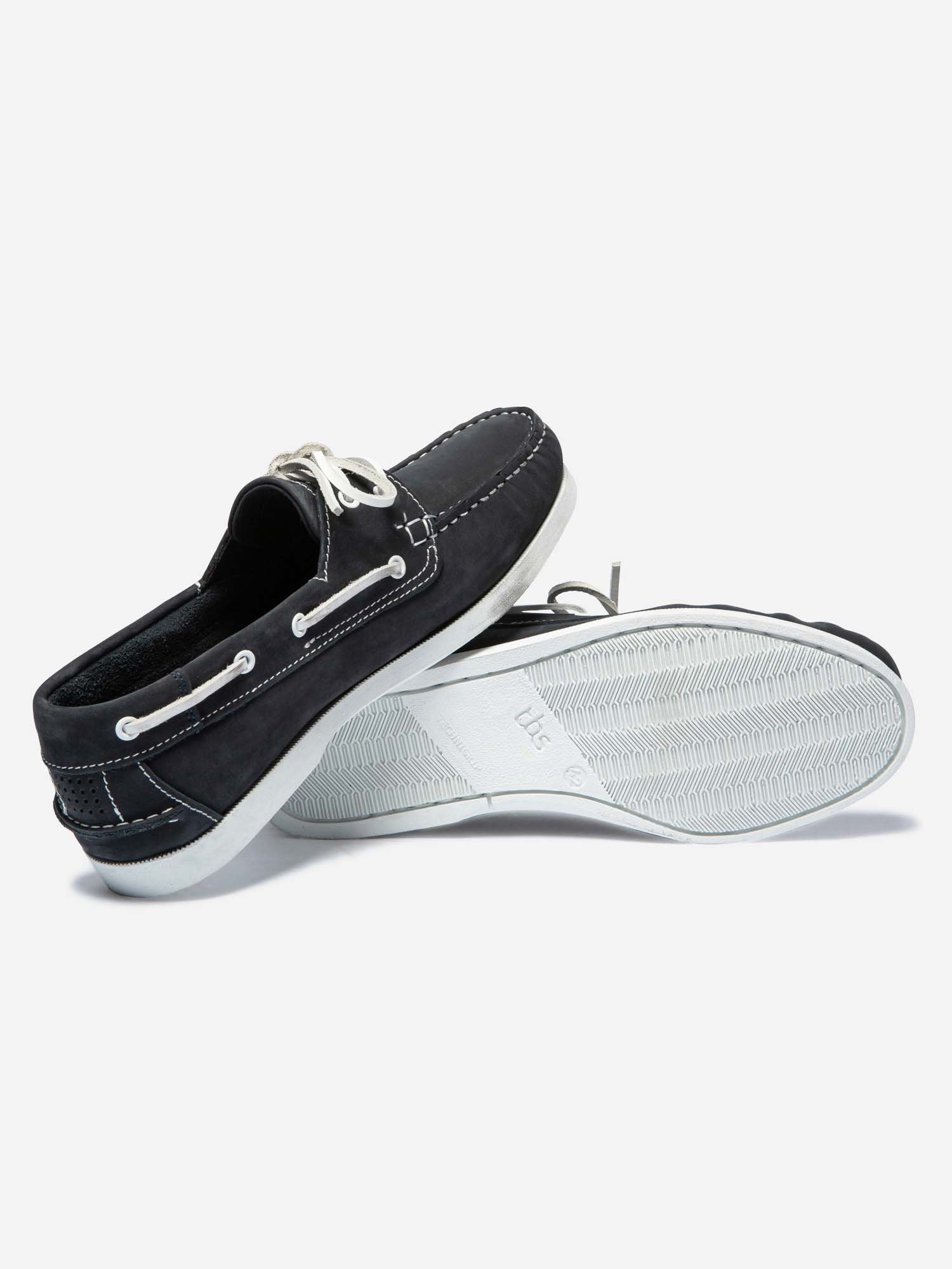 Chaussures Bateau Homme Cuir Nubuck Bleu Marine