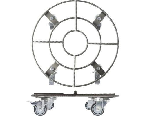 Wagner stalen installatiewagen, Ø 38 cm, draagvermogen 200 kg, grijs