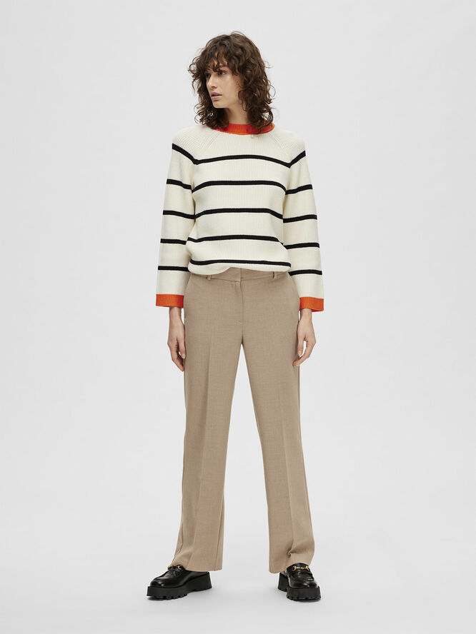 Selected Femme SLFRITA MW WIDE PANT CAMEL MLG N NO Camel/melange
