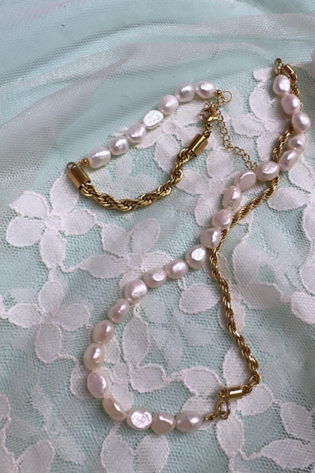 Mellow Moon Ankelkæde Perle & Robe