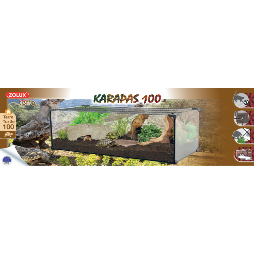 Terrarium pour tortues de terre karapas 112 litres