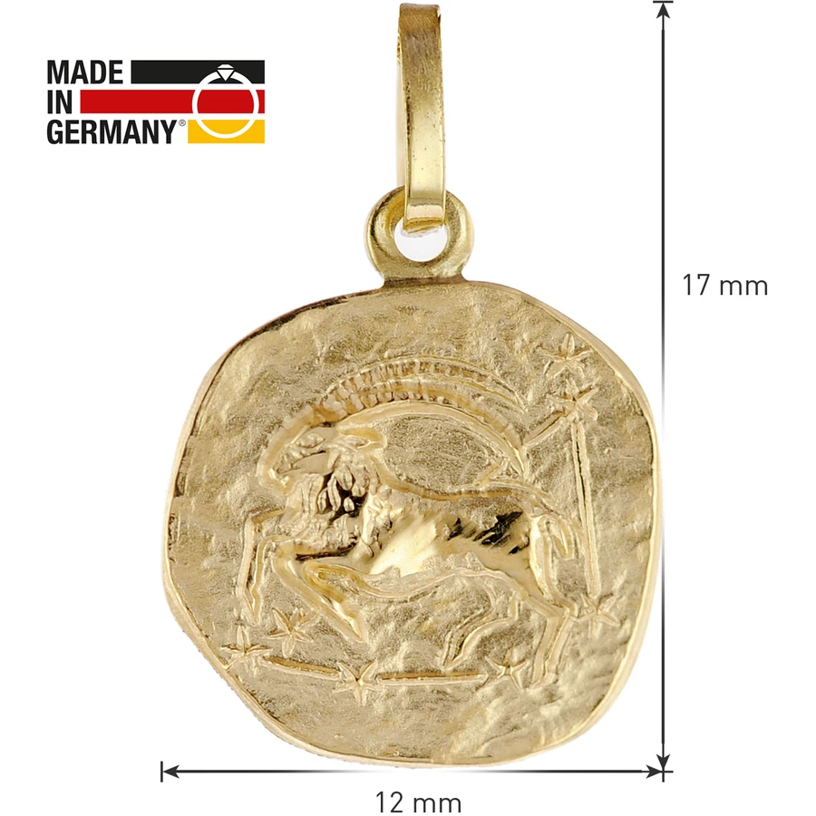 trendor Sternzeichen für Kinder Steinbock Gold 333 Anhänger + Kette gold