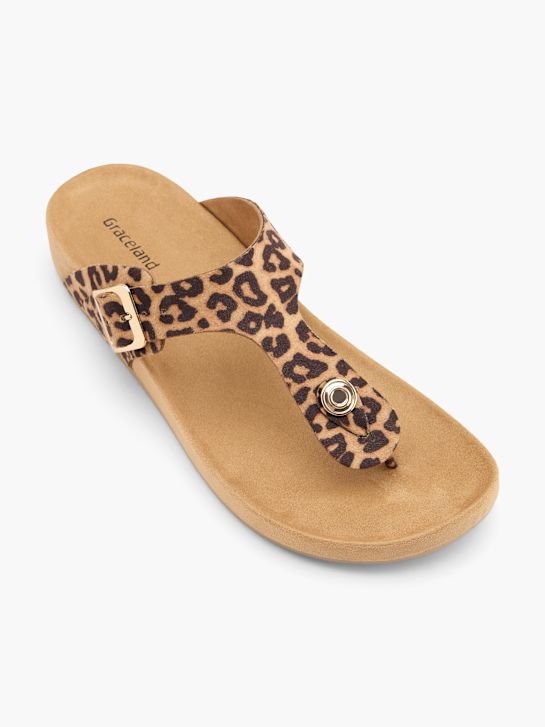 Graceland Pantoletten-Zehentrenner beige