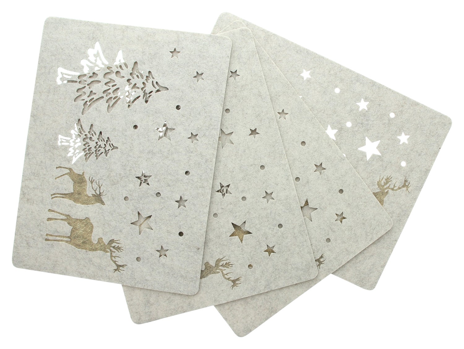 FRANK FLECHTWAREN | Winterbosplacemat, set van 4, 40 x 30 cm, VILT