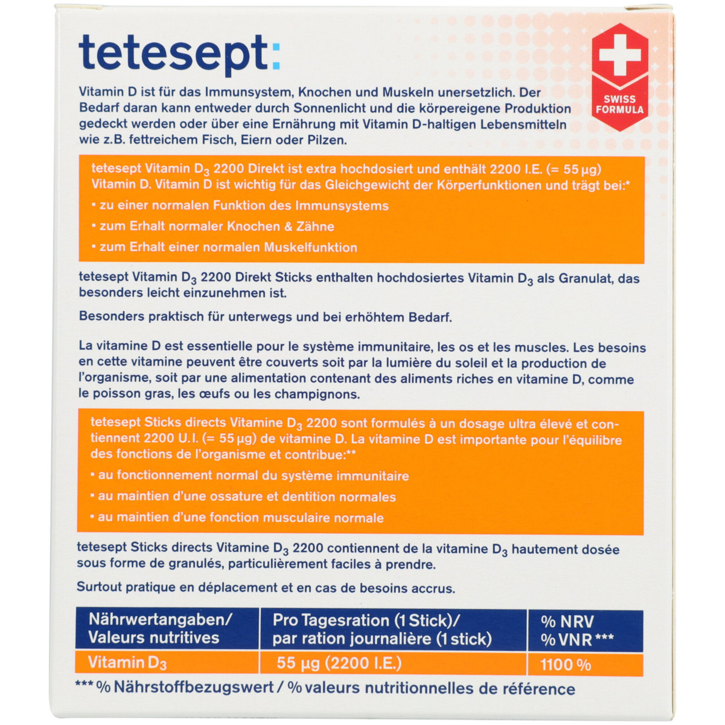 Tetesept Vitamin D3 Direkt Sticks 20 Stück