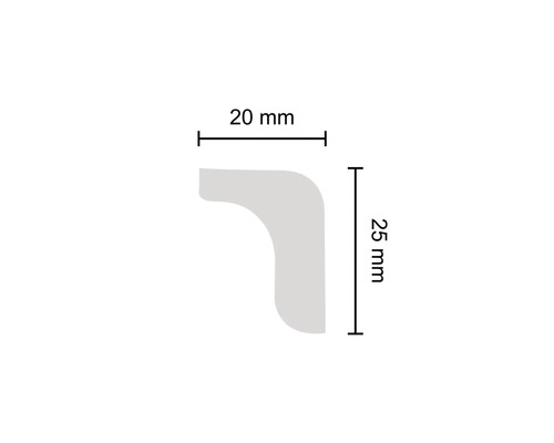 Plafondlijst XPS LC25 1 st. 2 m, 20 x 25 mm
