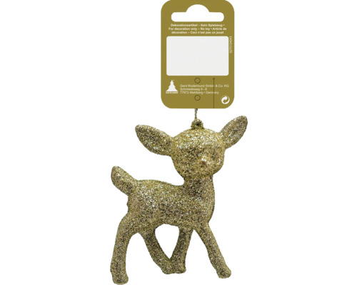 Kerstboomversiering Bambi, kunststof, 9 cm, goud