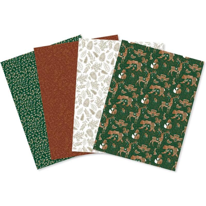 Assortiment de 4 papiers Foil Noël - Forest Nature - Assortiment