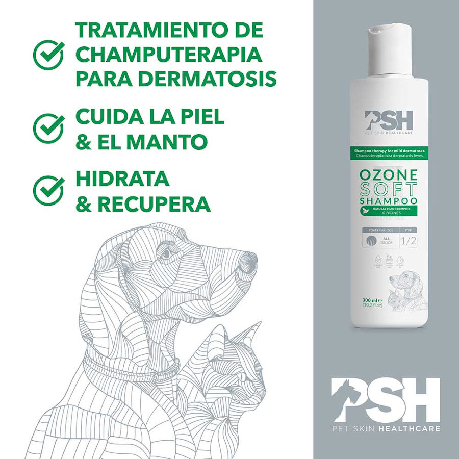 Shampoo suave PSH Ozone para cães e gatos