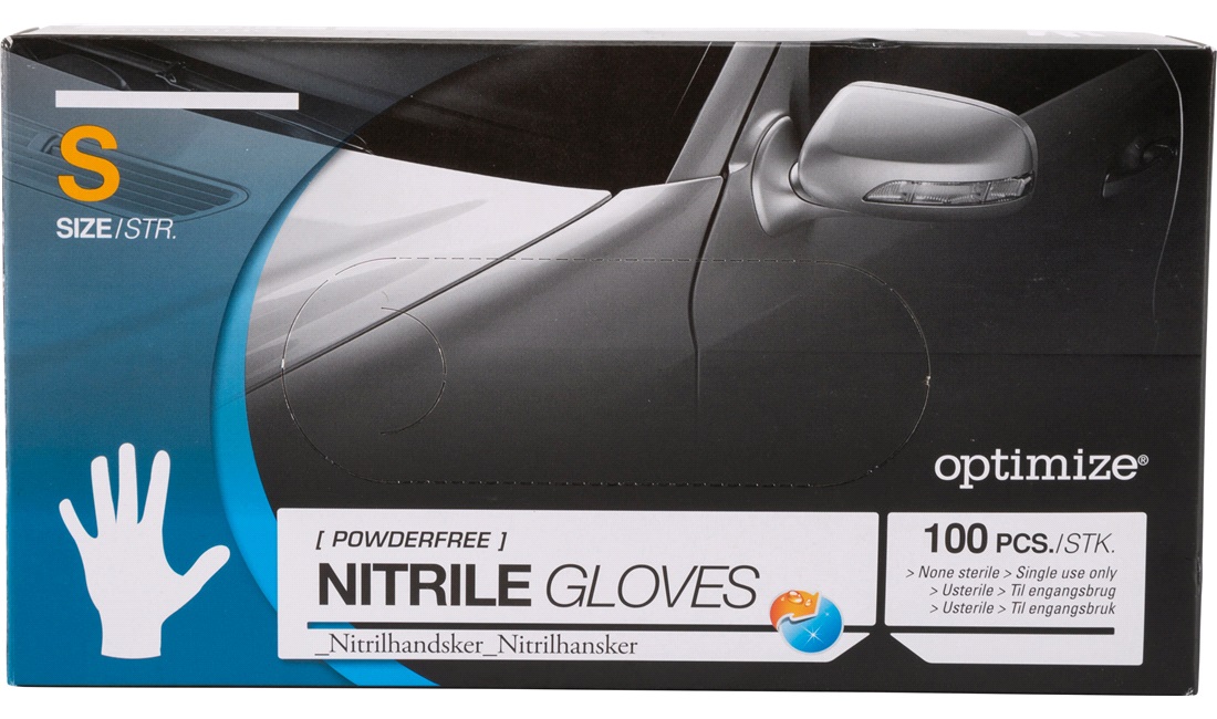 Nitrilhandsker pudderfri str. S 100 stk