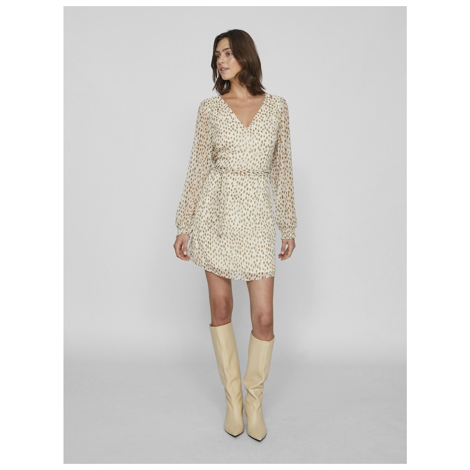 Vila VIFALIA SMOCK V-NECK L/S DRESS