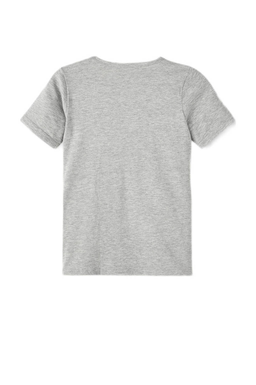 NAME IT T-shirt - set van 2 grijs melange/donkerblauw