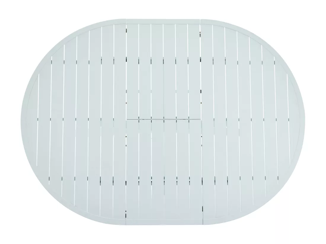 Table de jardin ronde extensible en aluminium L.150/200 cm - Blanc - YOHA de MYLIA