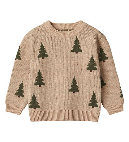 Wheat Bluse - Strik - Jacquard - Off White m. Juletr?er