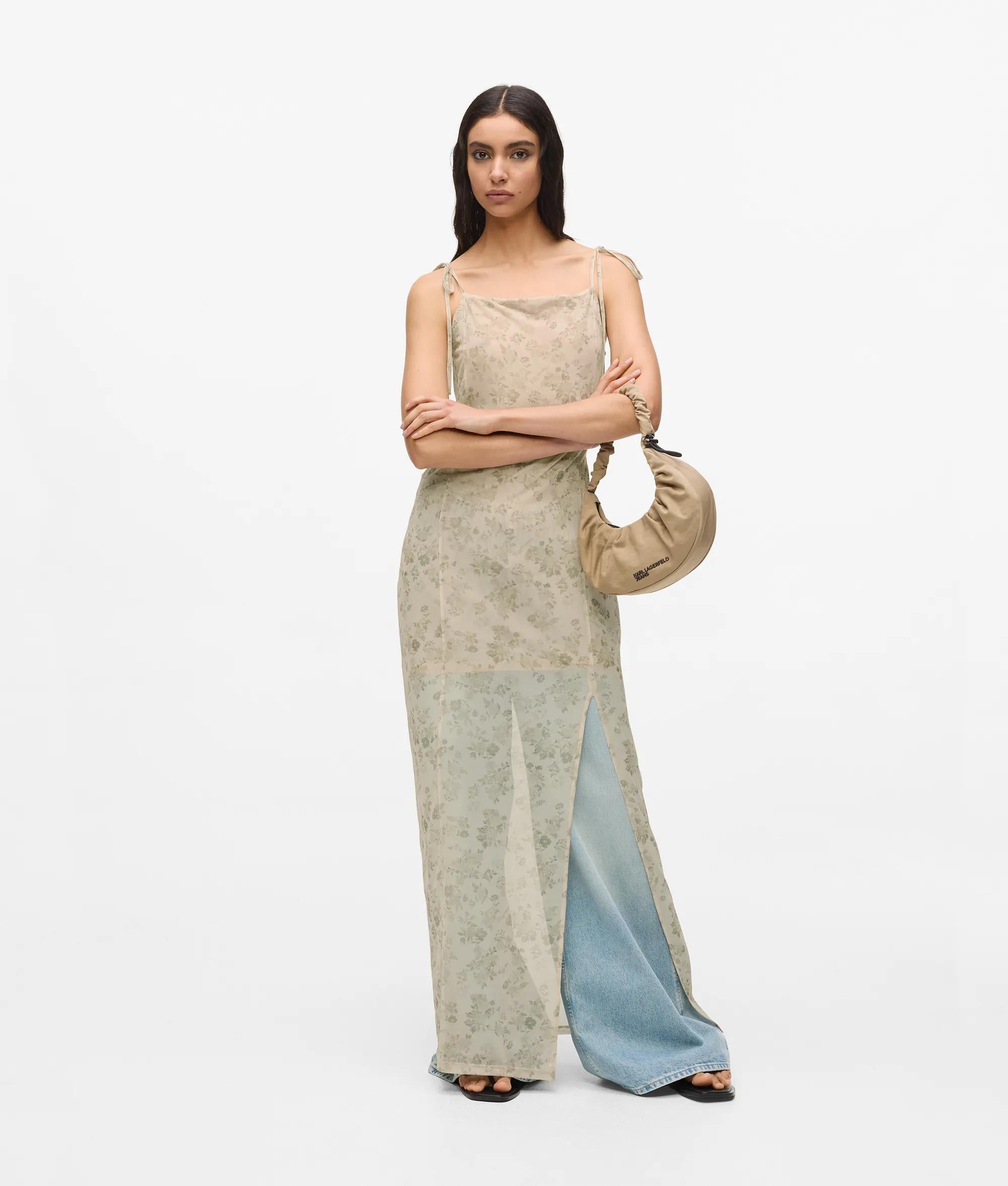Maxi mesh Jurk met bloemmotief