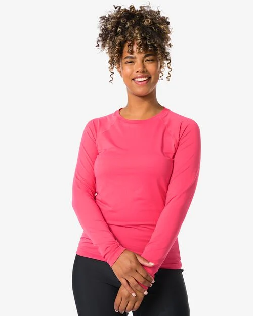 maillot de sport sans couture pour femme rose vif