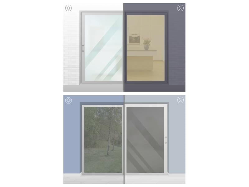Gardinia Fensterfolie Spiegel 90 x 200 cm Statisch haftende Fensterfolie