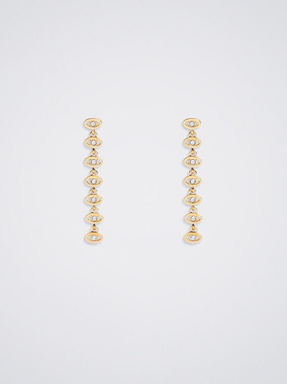 Brincos de ouro com olhos de zircônia cúbica - Ouro