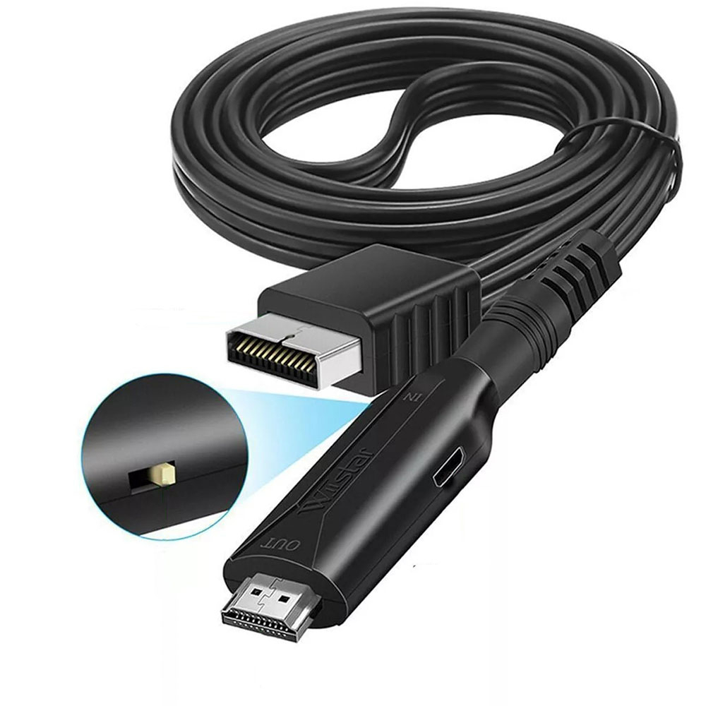 (1m) PlayStation 2 PS2 HDMI Konverter Kabel Full HD (720p / 1080i) - Schwarz