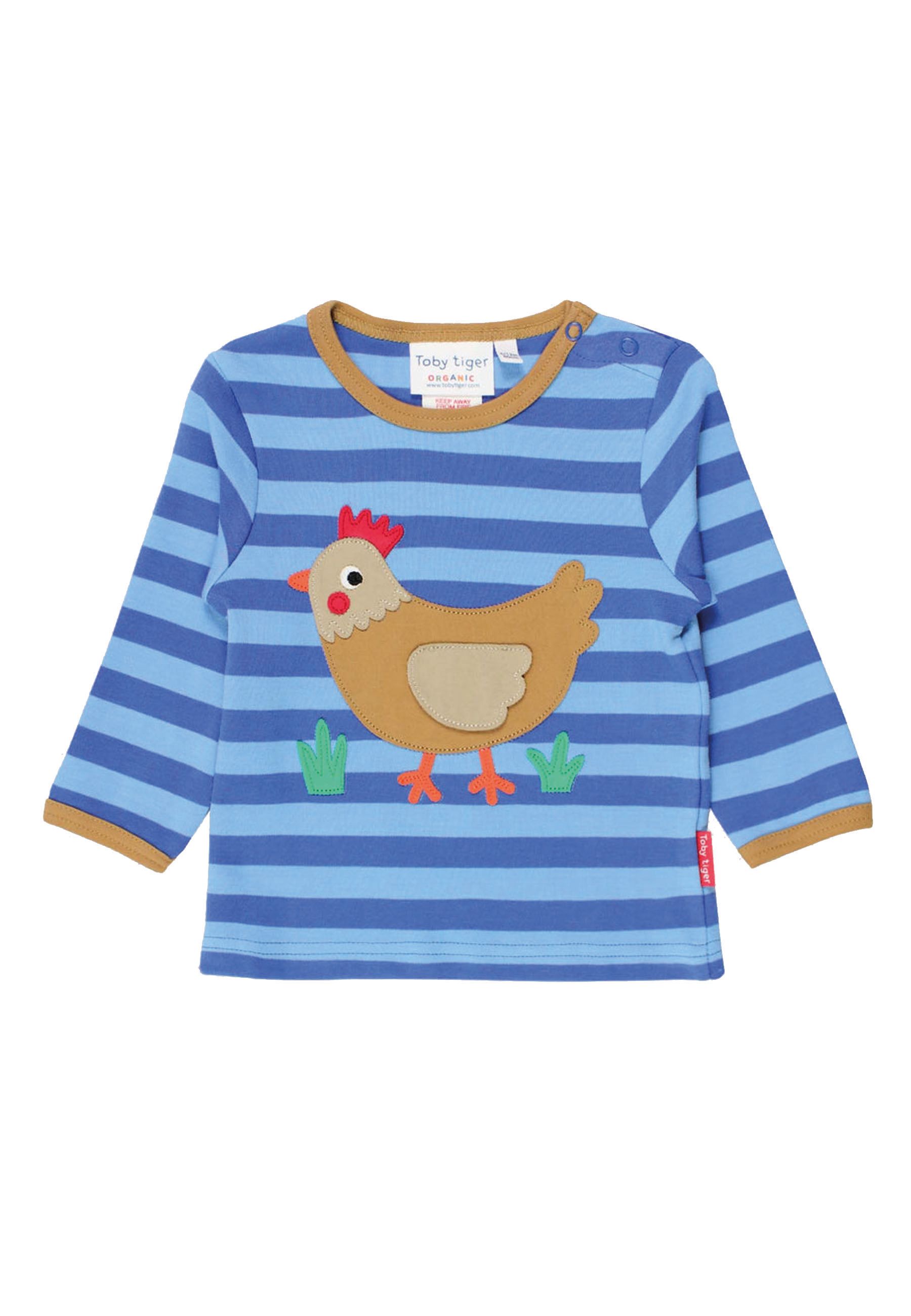 Toby Tiger Langarmshirt mit Huhn-Applikation